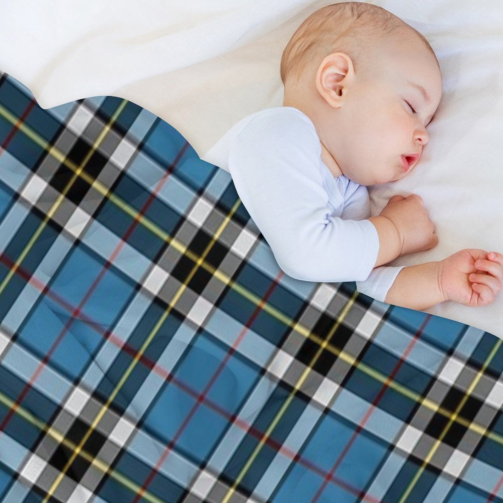 Thompson Blue Dress Tartan  Clan Thomson  Cute Tartan Plush Throw Blanket