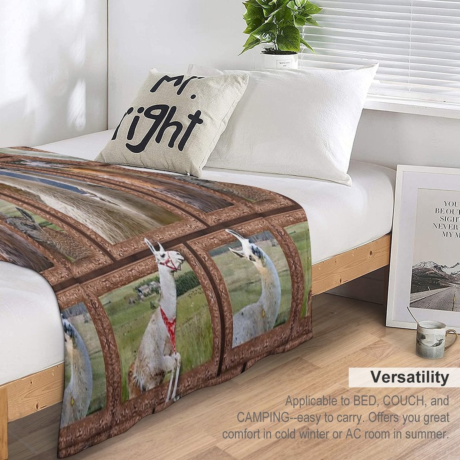 3D Llama-gigapixel Sustainable Throw Blanket