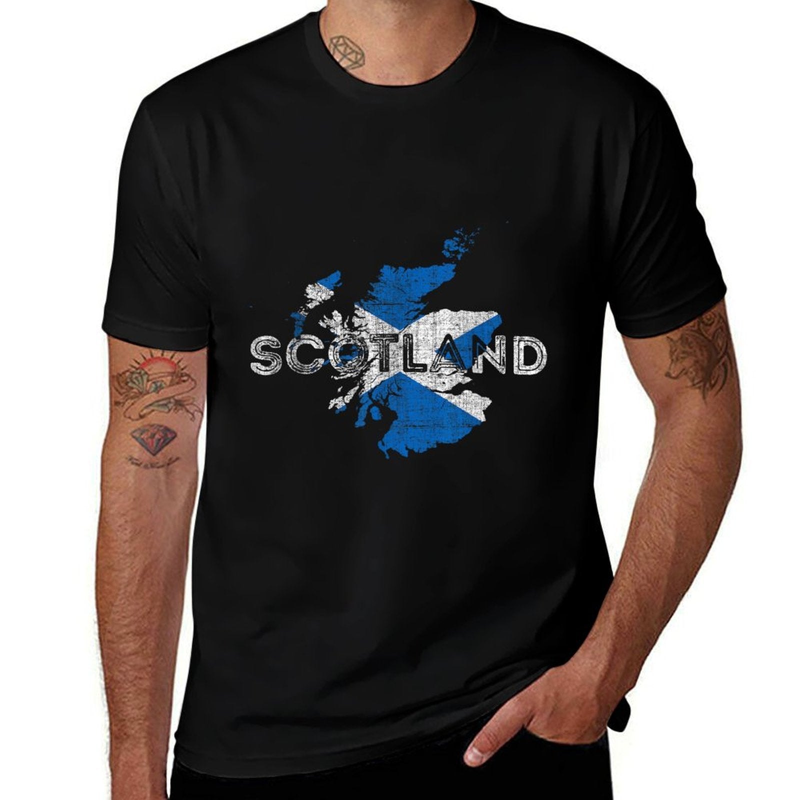 Scottish Map And Souvenir - Distressed Scotland  Easy-care T-Shirt