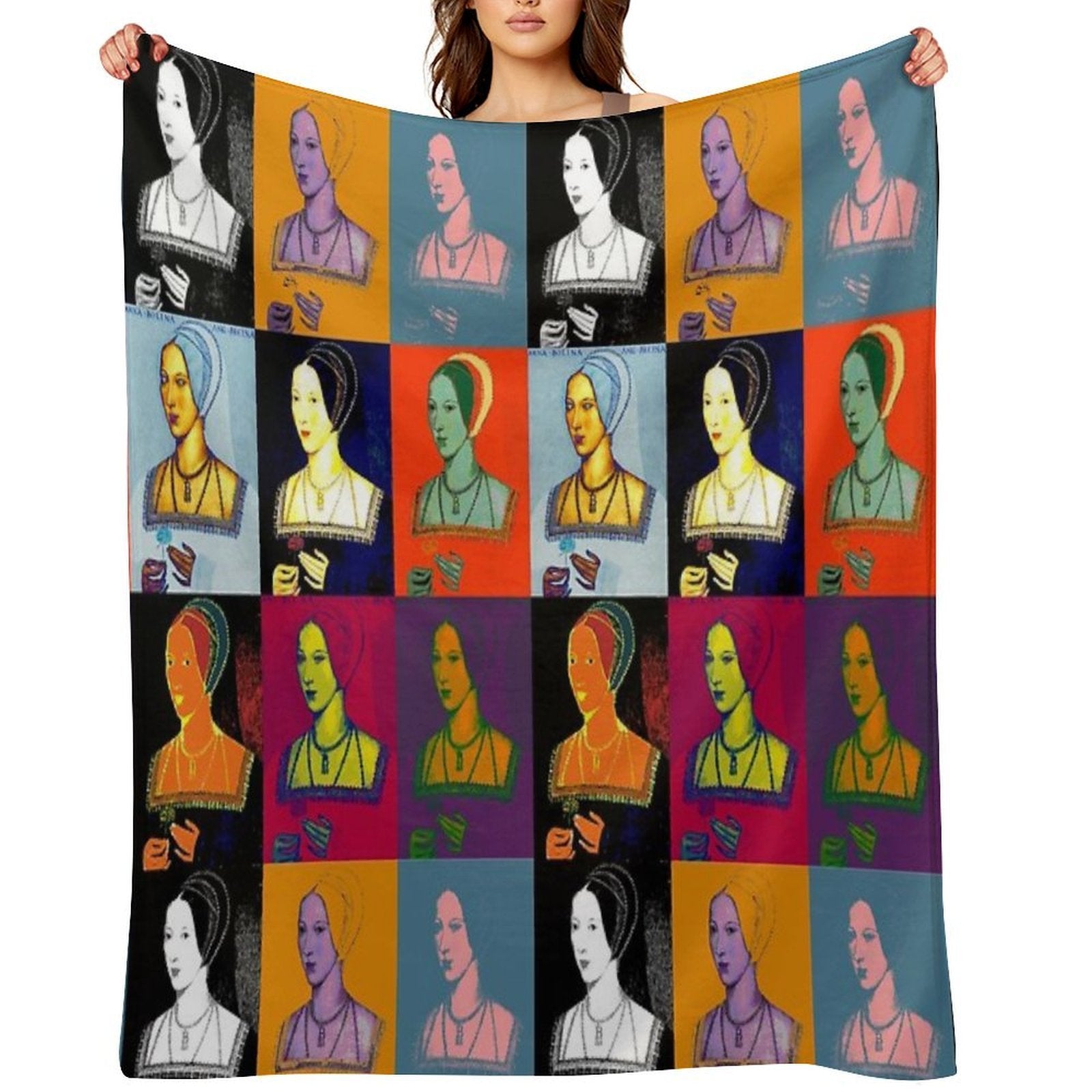 Anne Boleyn Pop Collection Machine-washable Throw Blanket
