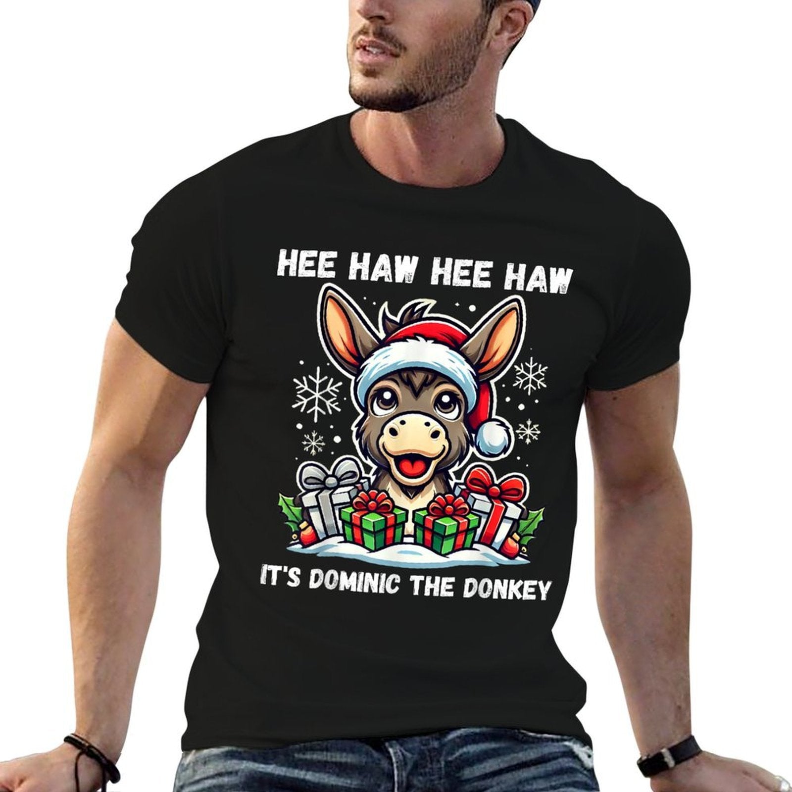 Funny Christmas Italian Christmas Donkey Dominic The Donkey  Wrinkle-resistant T-Shirt