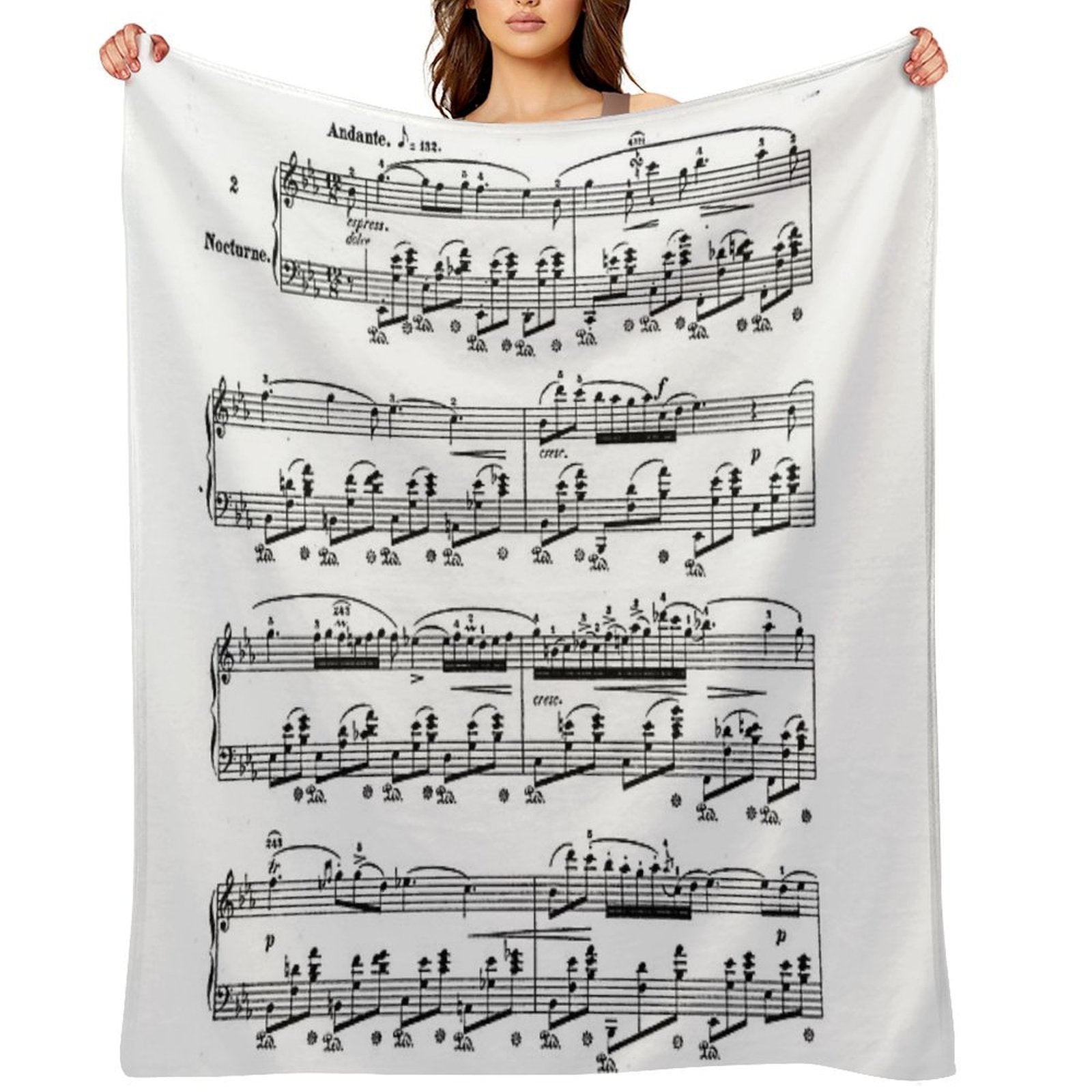 Chopin Nocturne Easy Care Throw Blanket