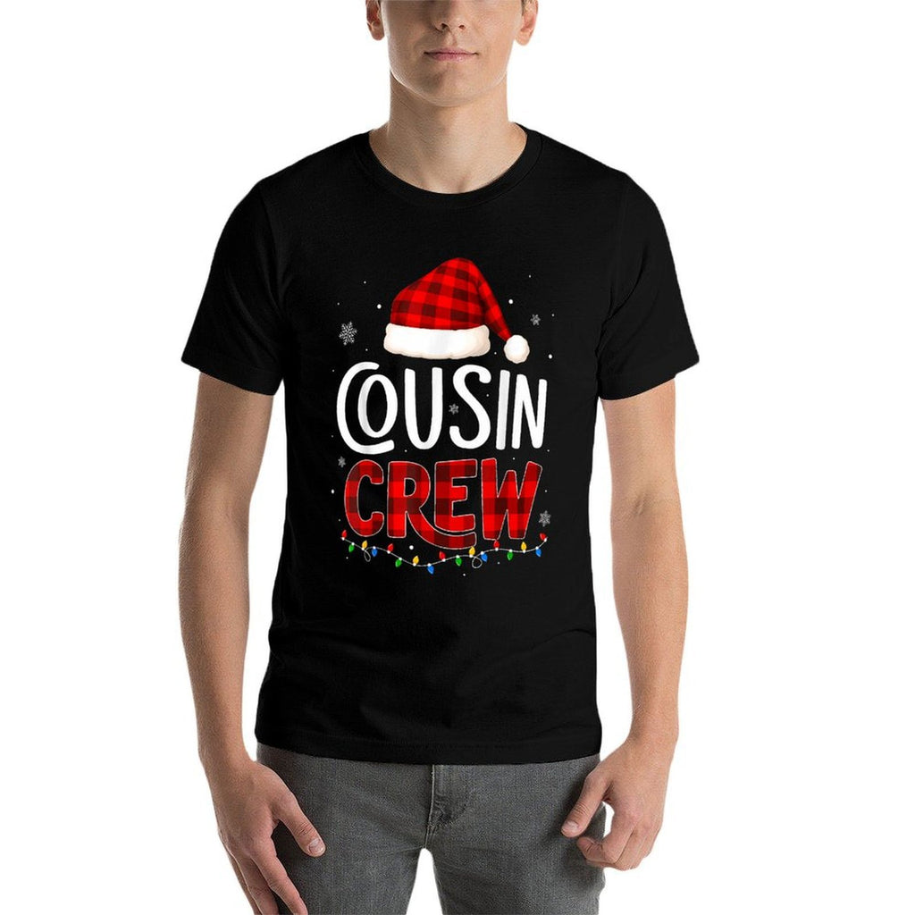 Cousin Crew Christmas Pajamas for Men Kids Women Grandkids  Oversized Silhouette T-Shirt