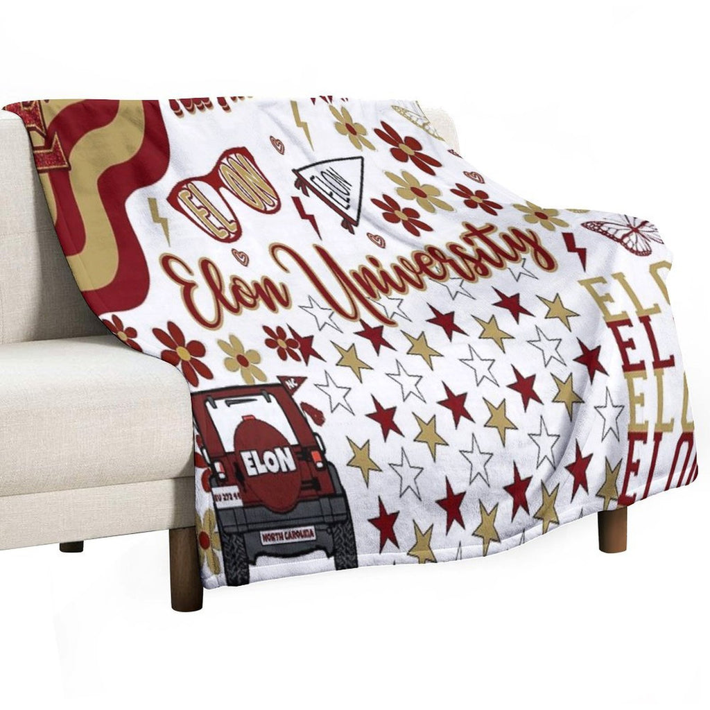Elon Collage Quick-dry Throw Blanket