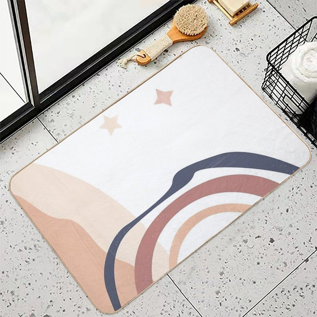 Mountain Haze 2 - Landscape Line Art Abstract Simple Lines  Easy To Clean Bath Mat
