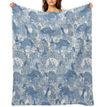 Chinoiserie Toile Blue Anti-pilling Throw Blanket