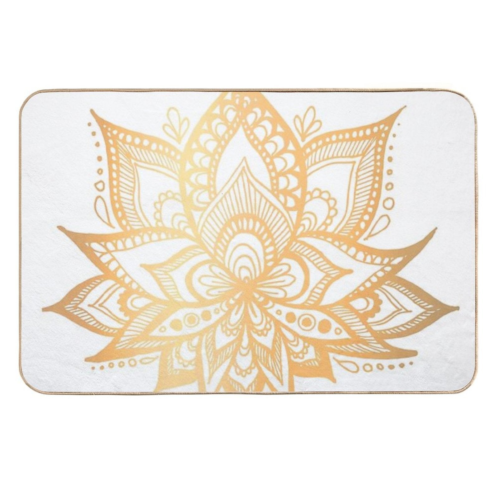 Gold Lotus Flower  Absorbent Bath Mat