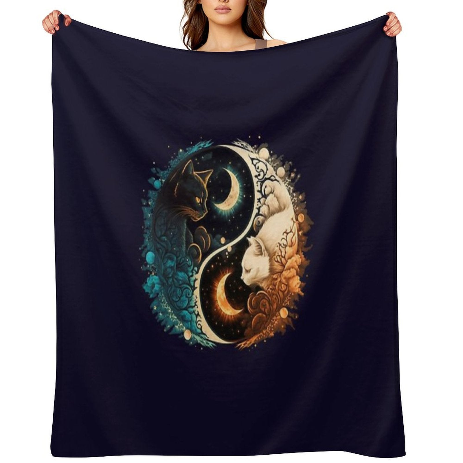 Cat Yin Yang Comfort Throw Blanket