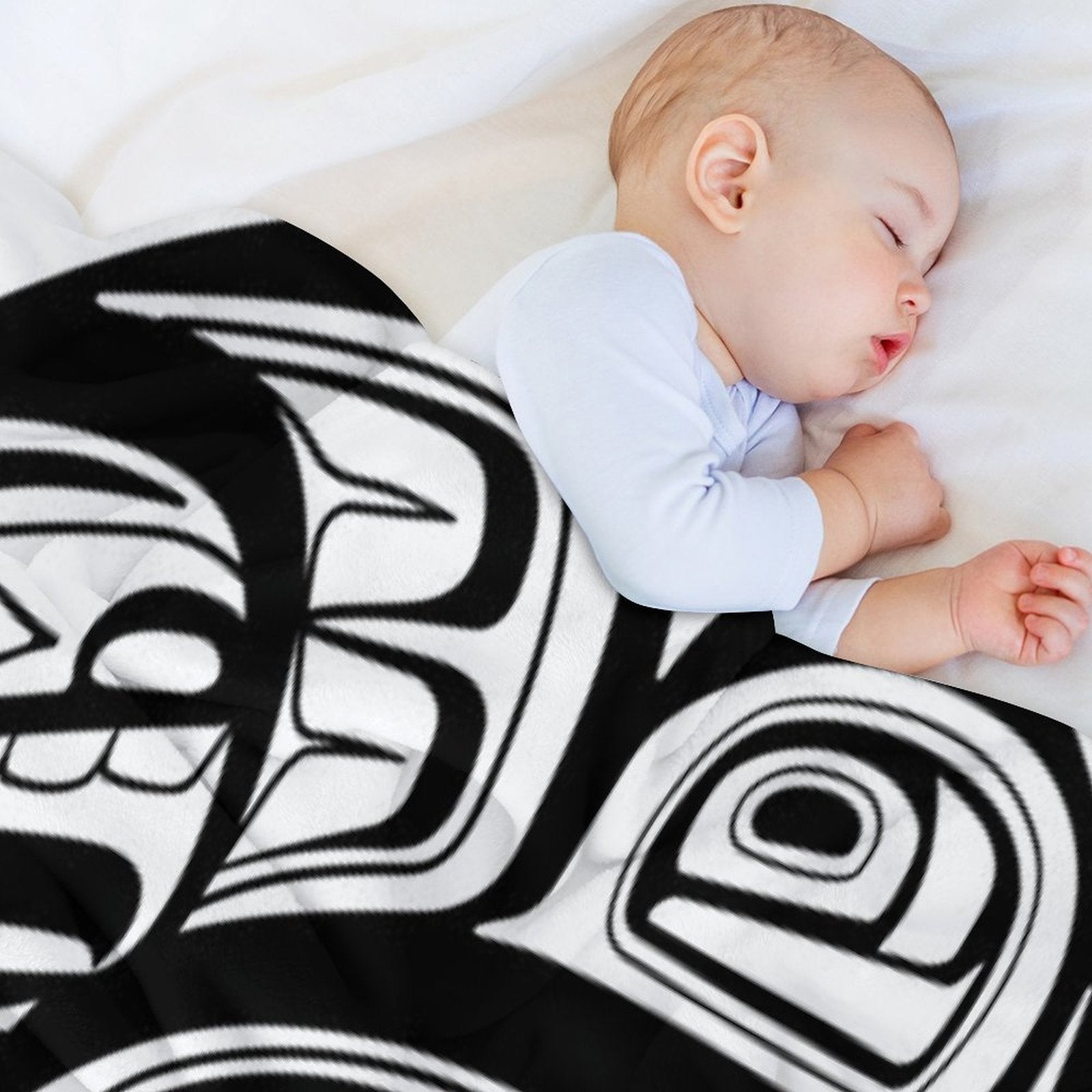 Orca Circle Formline Pendant Native American Salish Blackfish Velvety-soft Throw Blanket