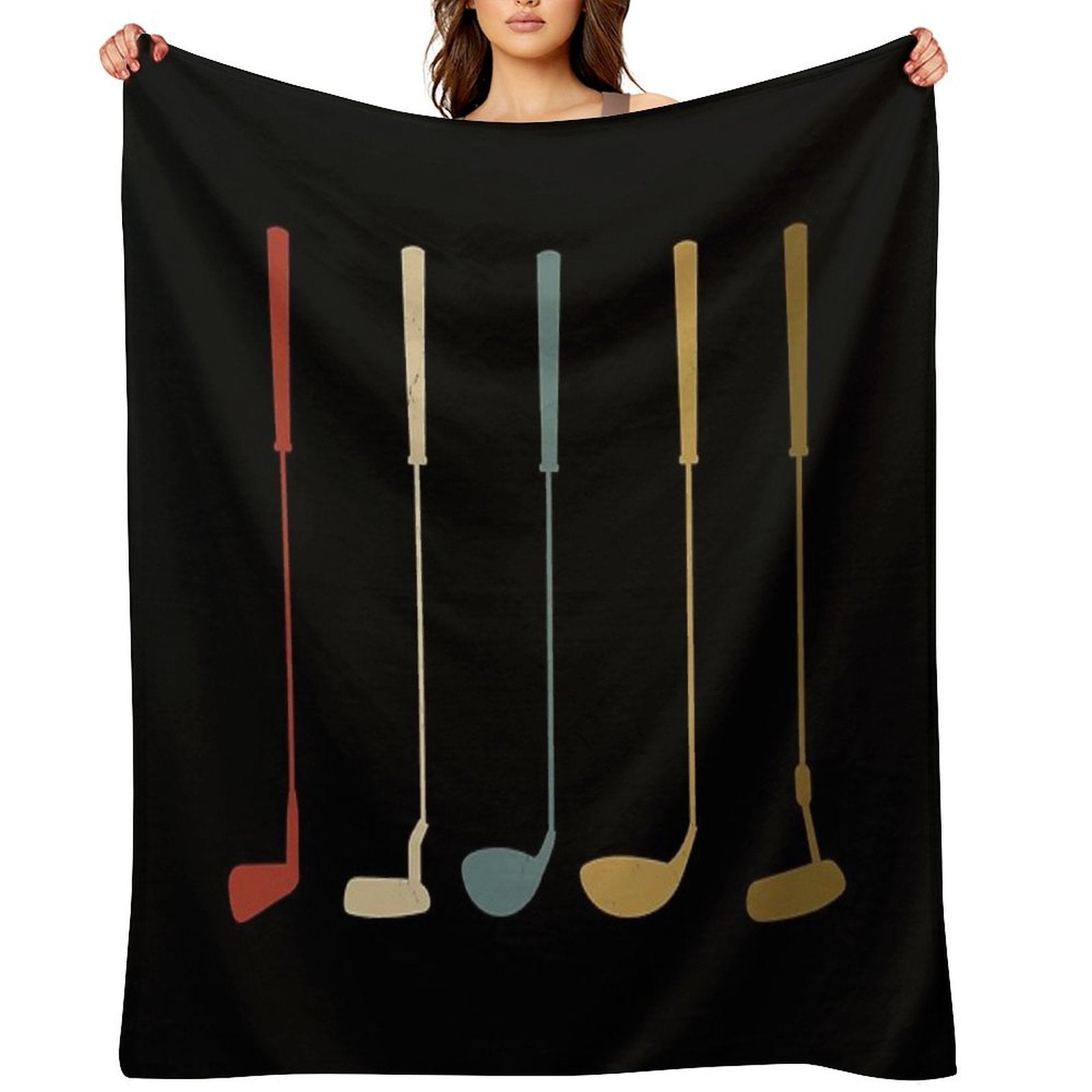 Golf Clubs Retro Vintage Gift-ready Throw Blanket