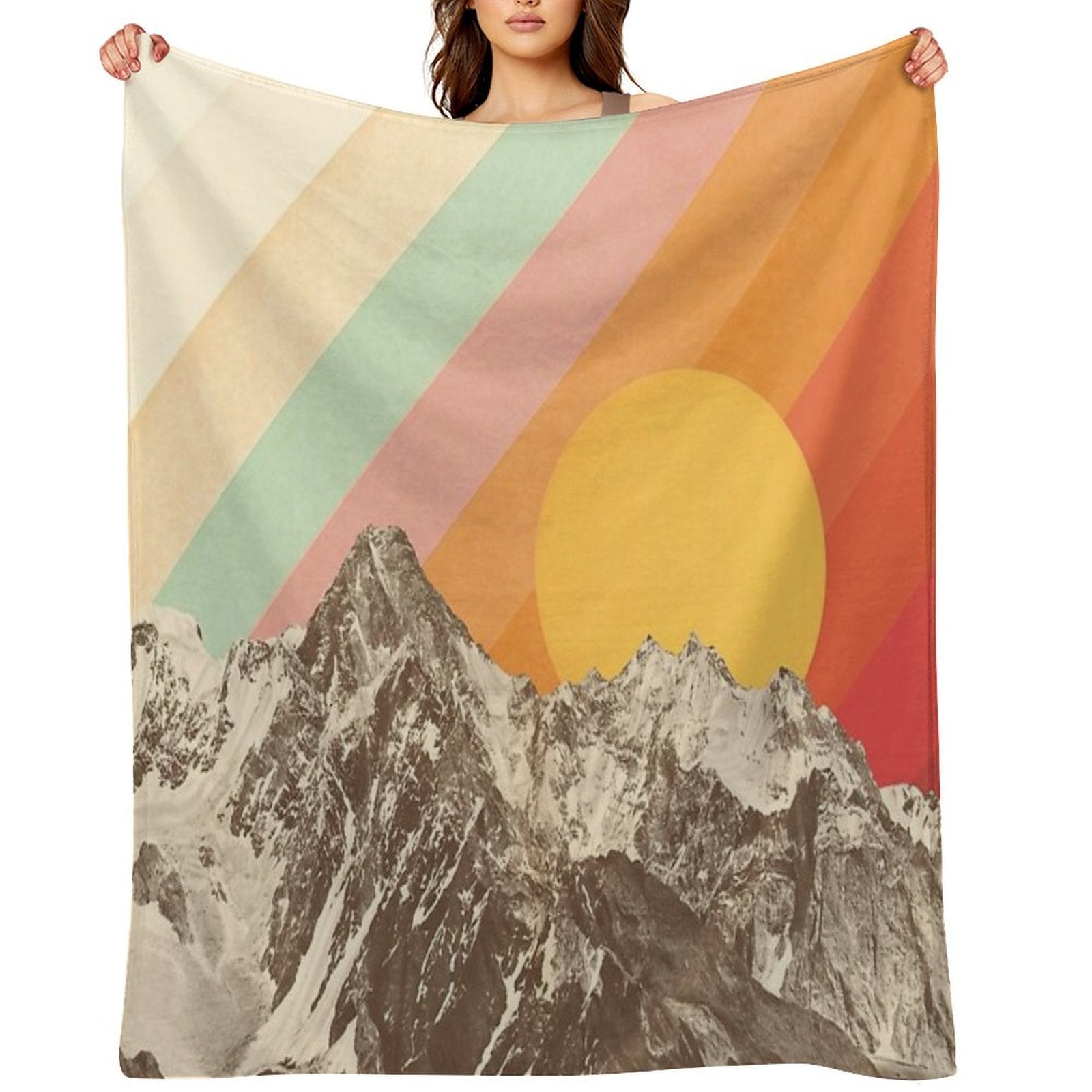 Mountainscape #1 Travel-friendly Throw Blanket