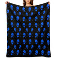 Blue And Black Alien Pattern Durable Throw Blanket