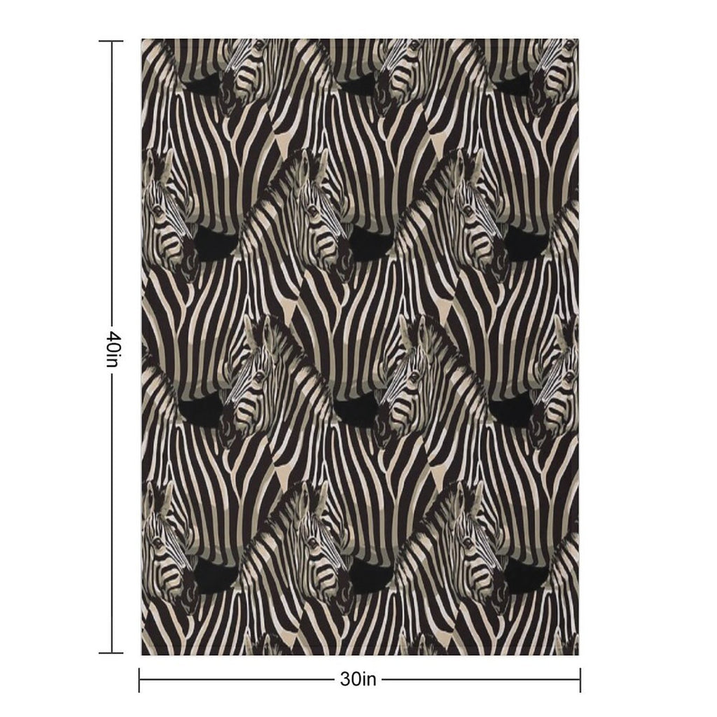 Realistic Rustic Zebra Pattern All-season Throw Blanket