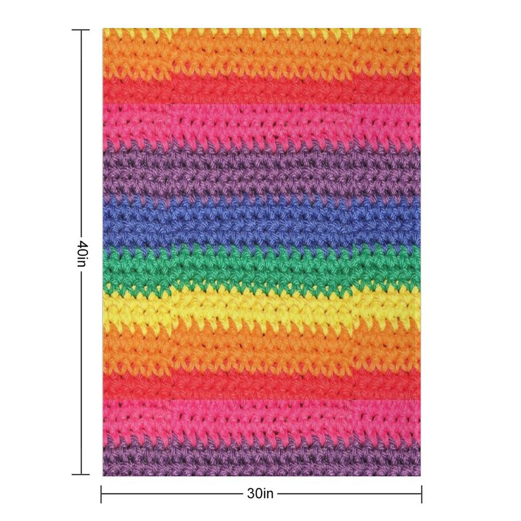 Crochet Rainbow Wrinkle-free Throw Blanket