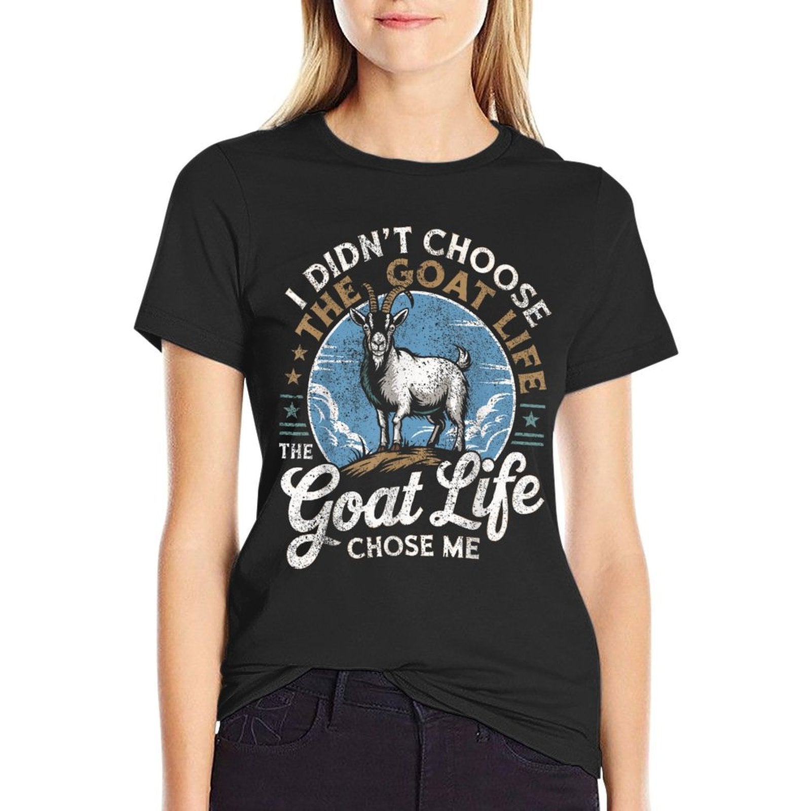 Goat Life Chose Me Rancher Farmer Goat Dad Funny Goat  Lightweight T-Shirt