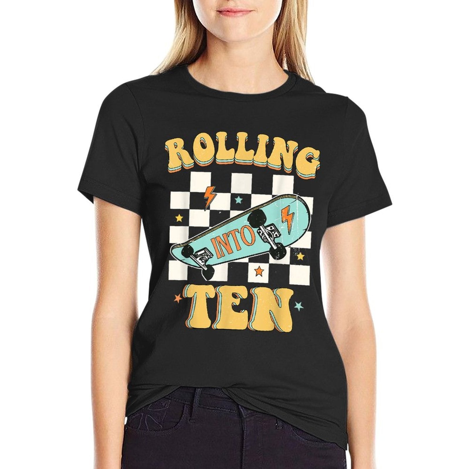 Rolling Into Ten Year Old Skateboard Skater 10th Birthday  Relaxed-fit T-Shirt