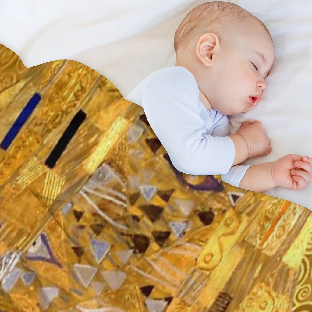 Adele Bloch-Bauer I - Detail by Gustav Klimt Gold Lightweight Throw Blanket