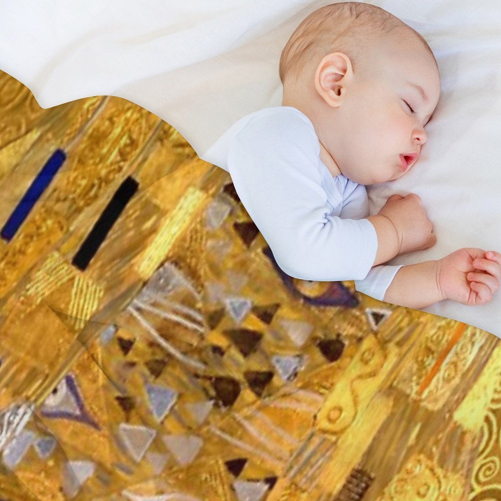 Adele Bloch-Bauer I - Detail by Gustav Klimt Gold Lightweight Throw Blanket