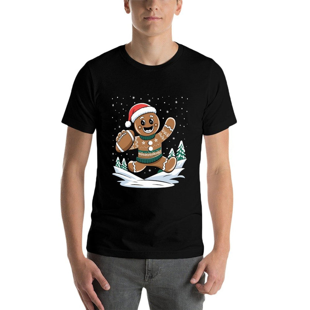 Gingerbread Man Football Ugly Christmas Pajamas Costume  Relaxed-fit T-Shirt