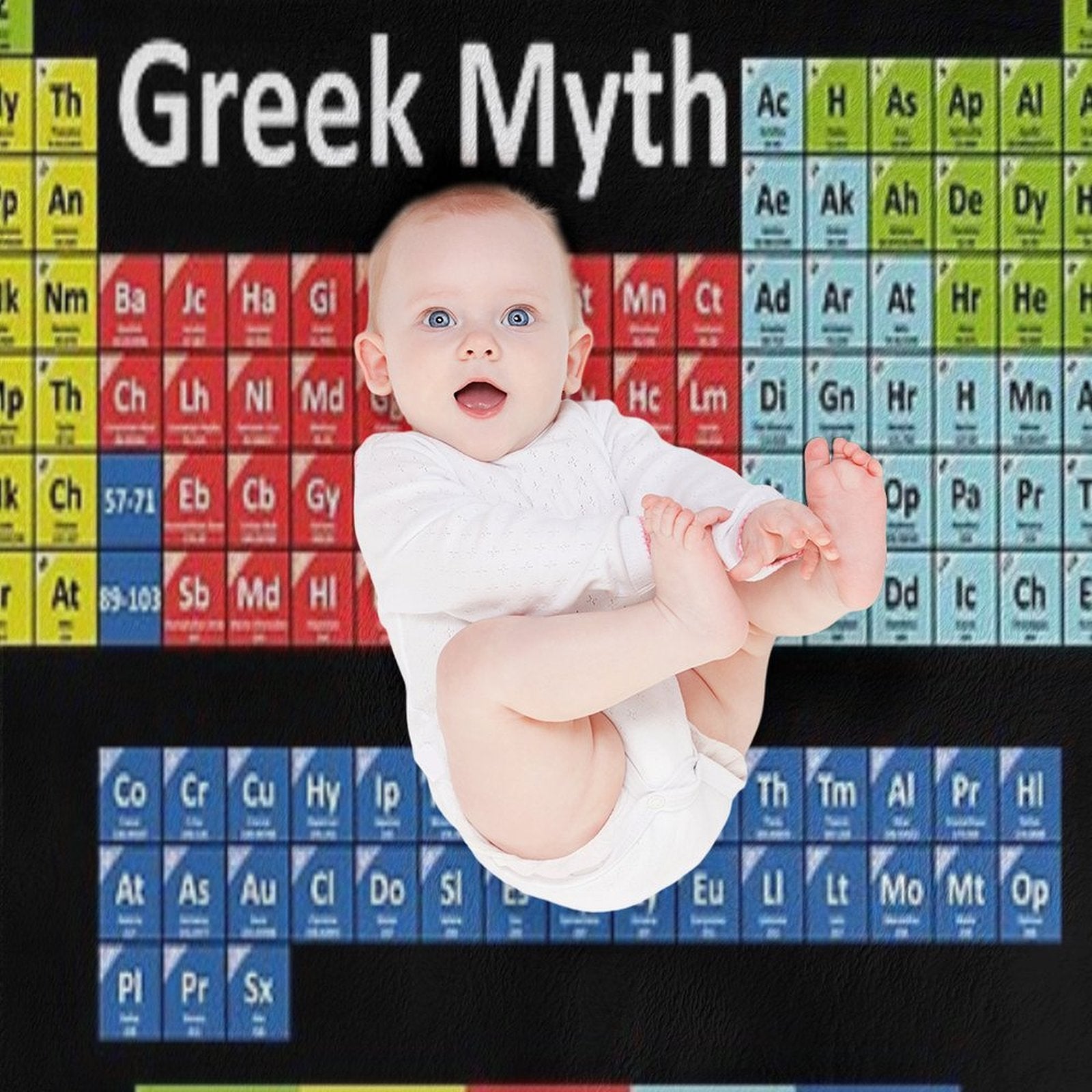 Periodic Table of Greek Mythology Sustainable Throw Blanket