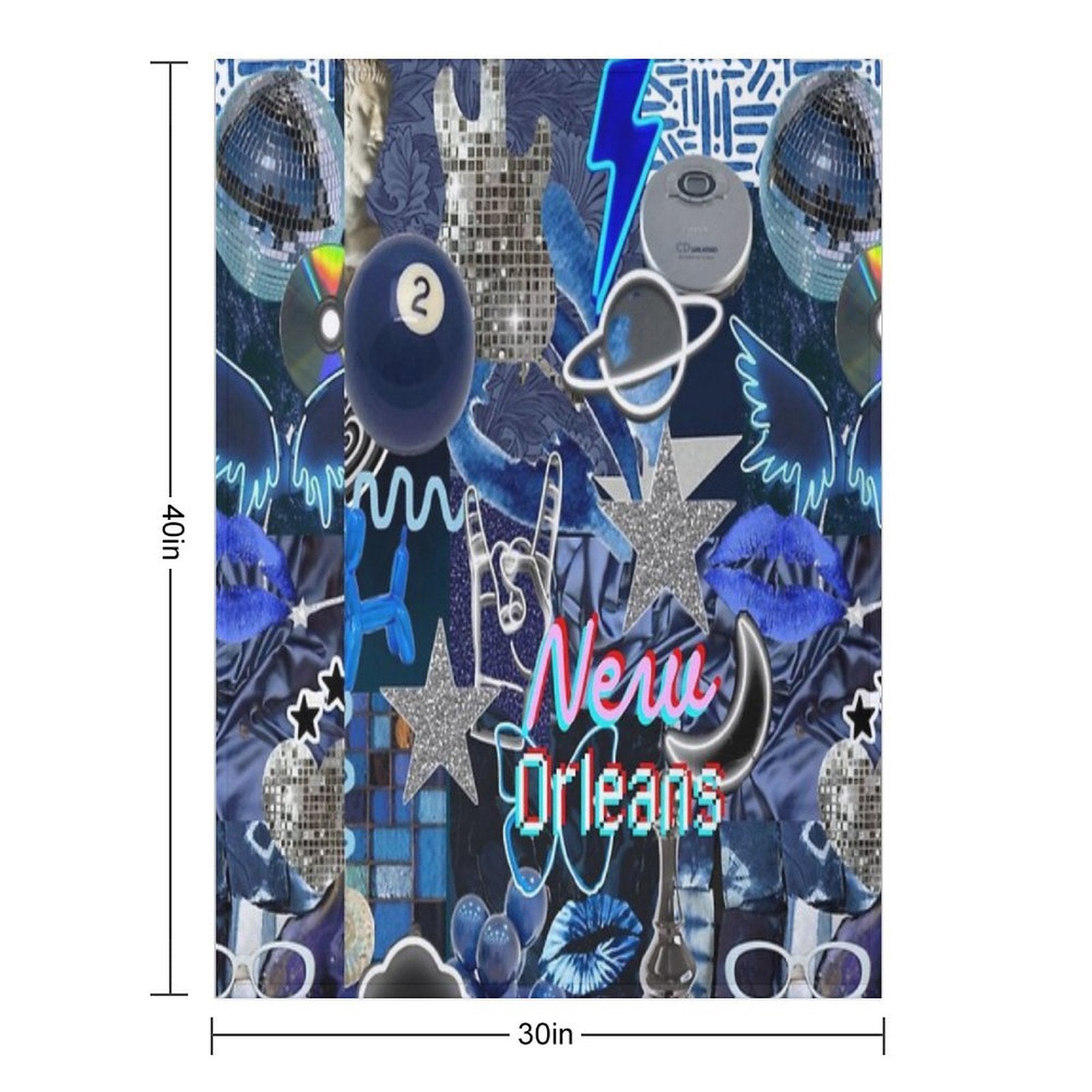 New Orleans Louisiana COLLAGE Wrinkle-free Throw Blanket