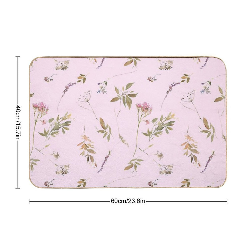 Letter R Field Flowers  Eco-Friendly Bath Mat