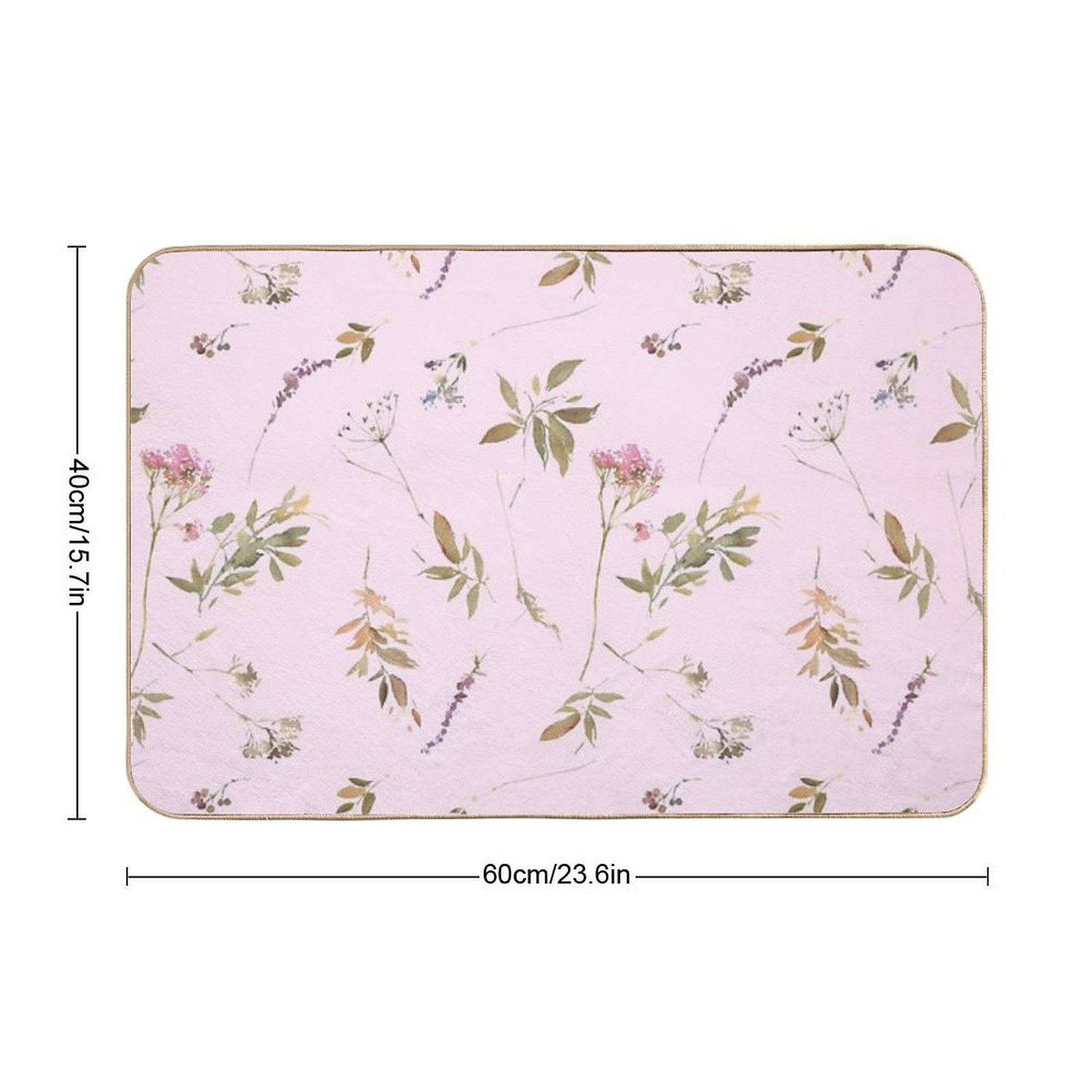 Letter R Field Flowers  Eco-Friendly Bath Mat