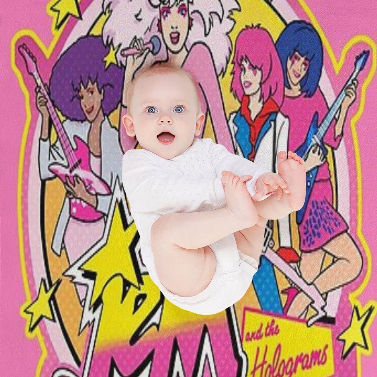 80S Jem And The Holograms HIGH QUALITY Machine-washable Throw Blanket
