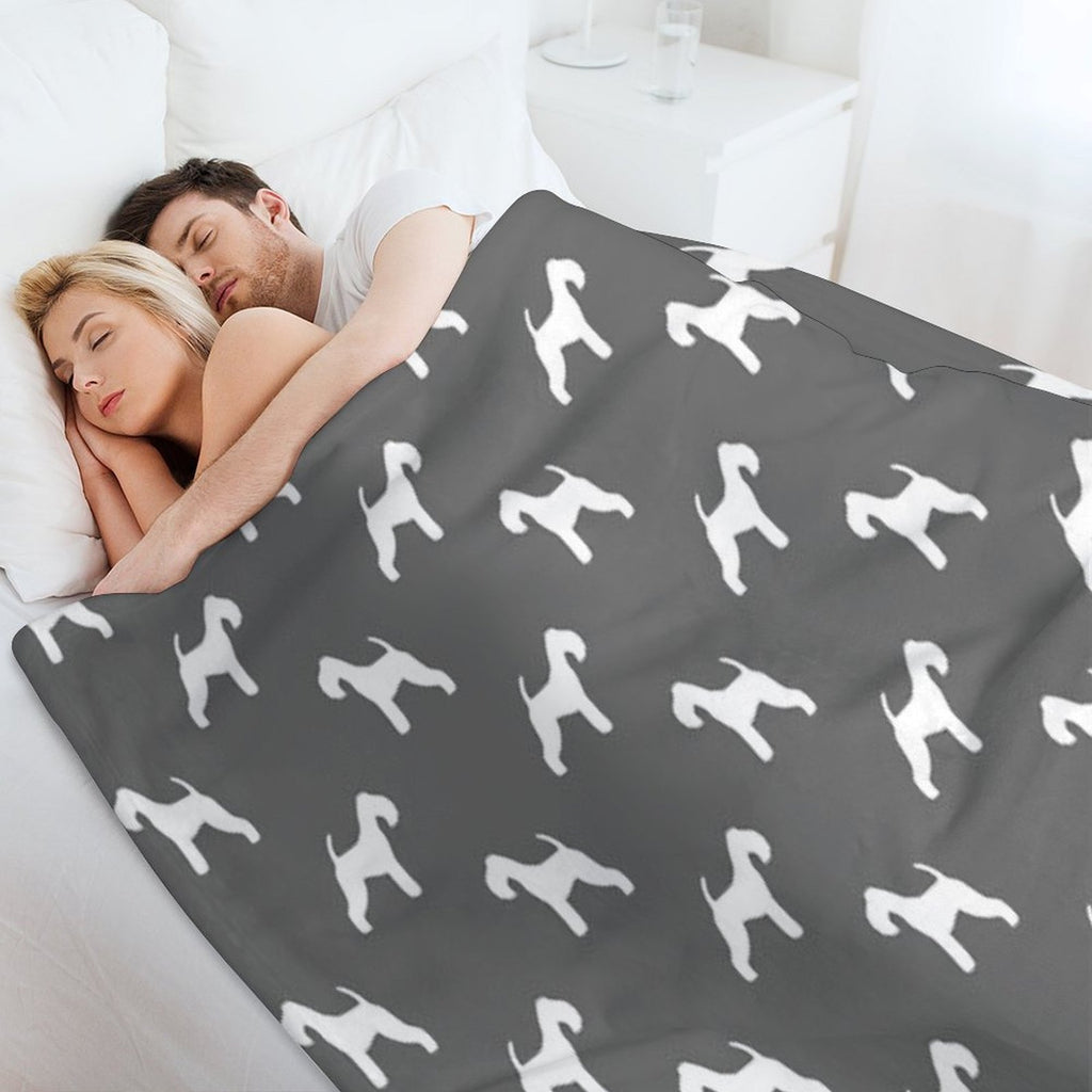Lakeland Terrier Silhouette(s) Shrink-resistant Throw Blanket