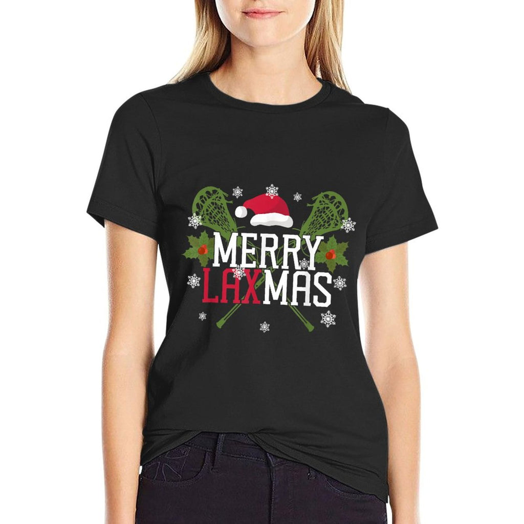 Lacrosse Lax Christmas Merry Lax-Mas  Vintage-inspired T-Shirt