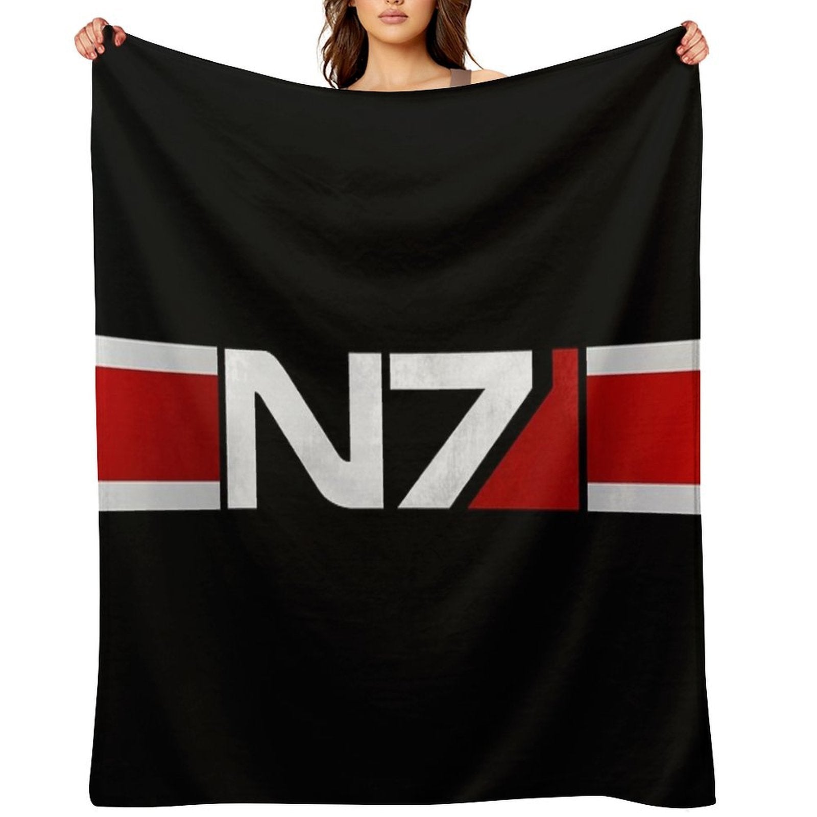 Mass Effect Horizontal N7 Wrinkle-free Throw Blanket