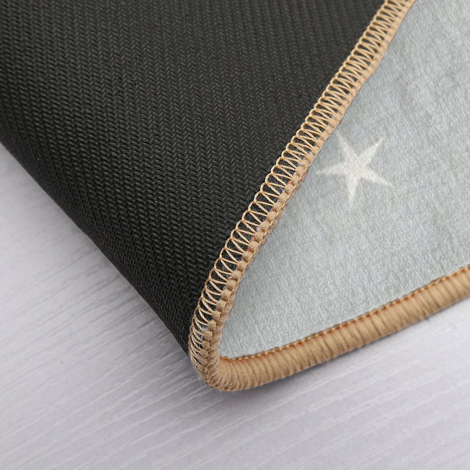 Grey Star with Fabric Texture - Narwhal Collection  Repositionable Bath Mat