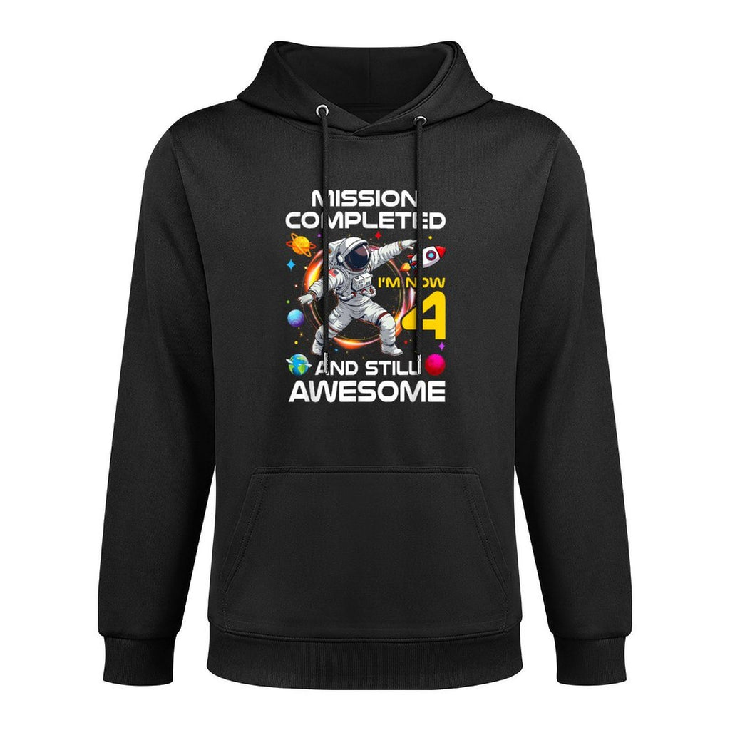 4Th Birthday Astronaut 4 Years Old Outer Space Birthday Medium-Weight Fabric Hoodie