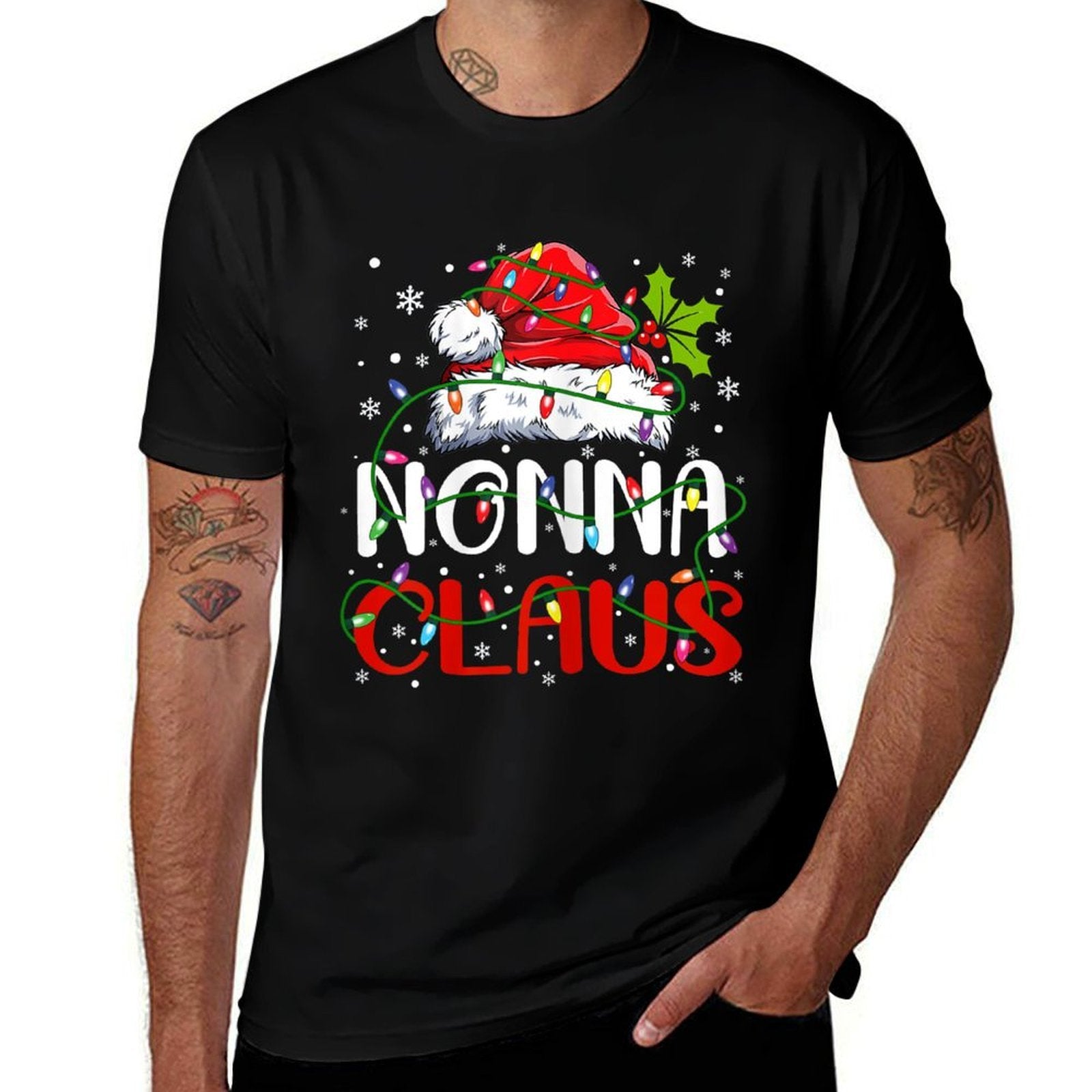 Nonna Claus Christmas Santa Matching Family Xmas Pajamas  Breathable T-Shirt