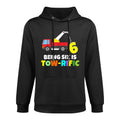 Kids 6th Birthday Boy Girl 6 Year Old Tow Truck Towing Pun Versatile Streetwear Hoodie