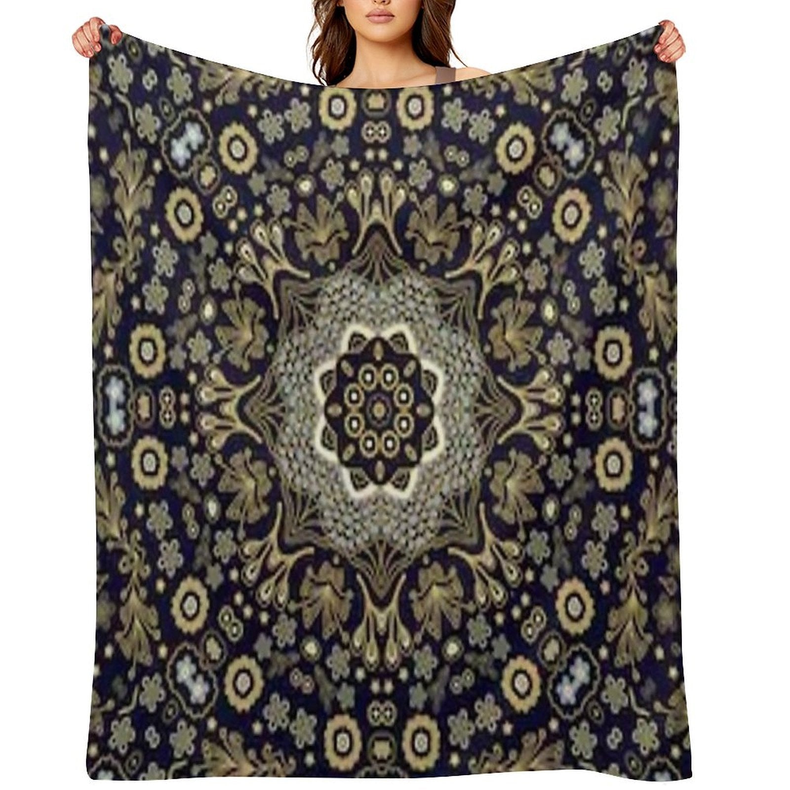 Damask Pattern Tapestry Wall Hanging Versatility Throw Blanket