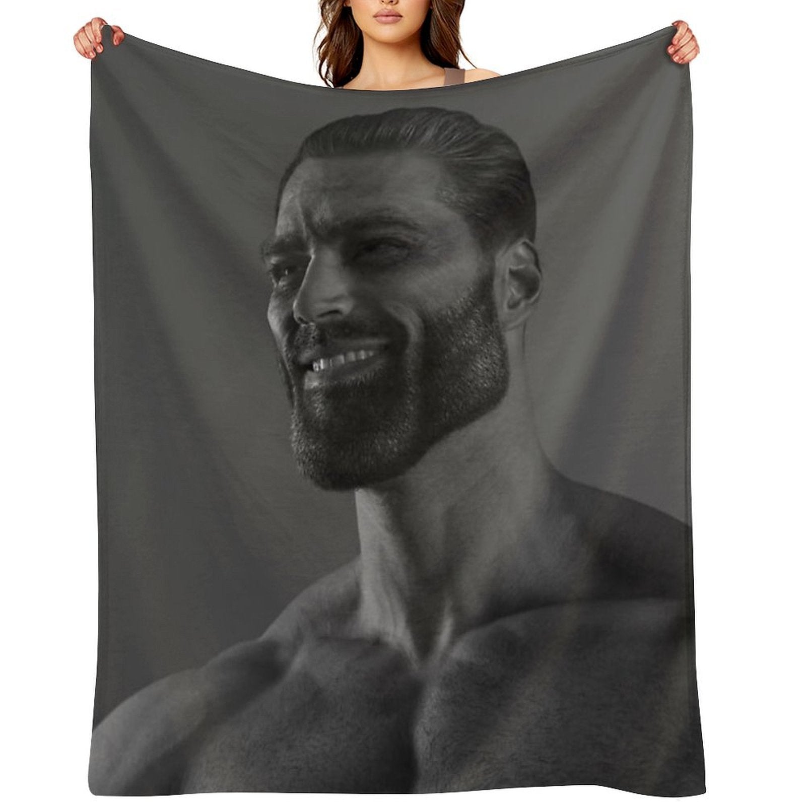 GigaChad Easy Care Throw Blanket