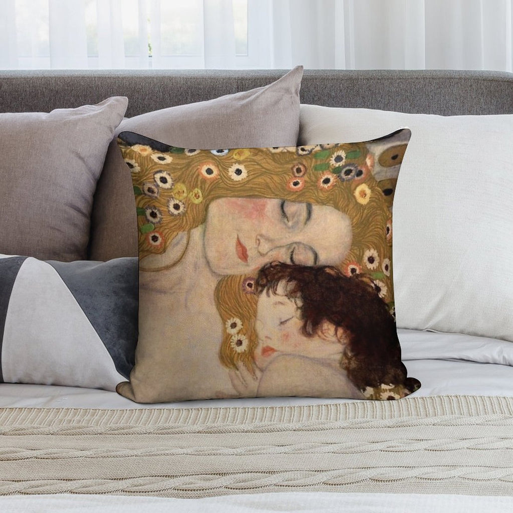 Gustav Klimt, The Three Ages of Woman, 1905 Soft Multiple Sizes Throw Pillow