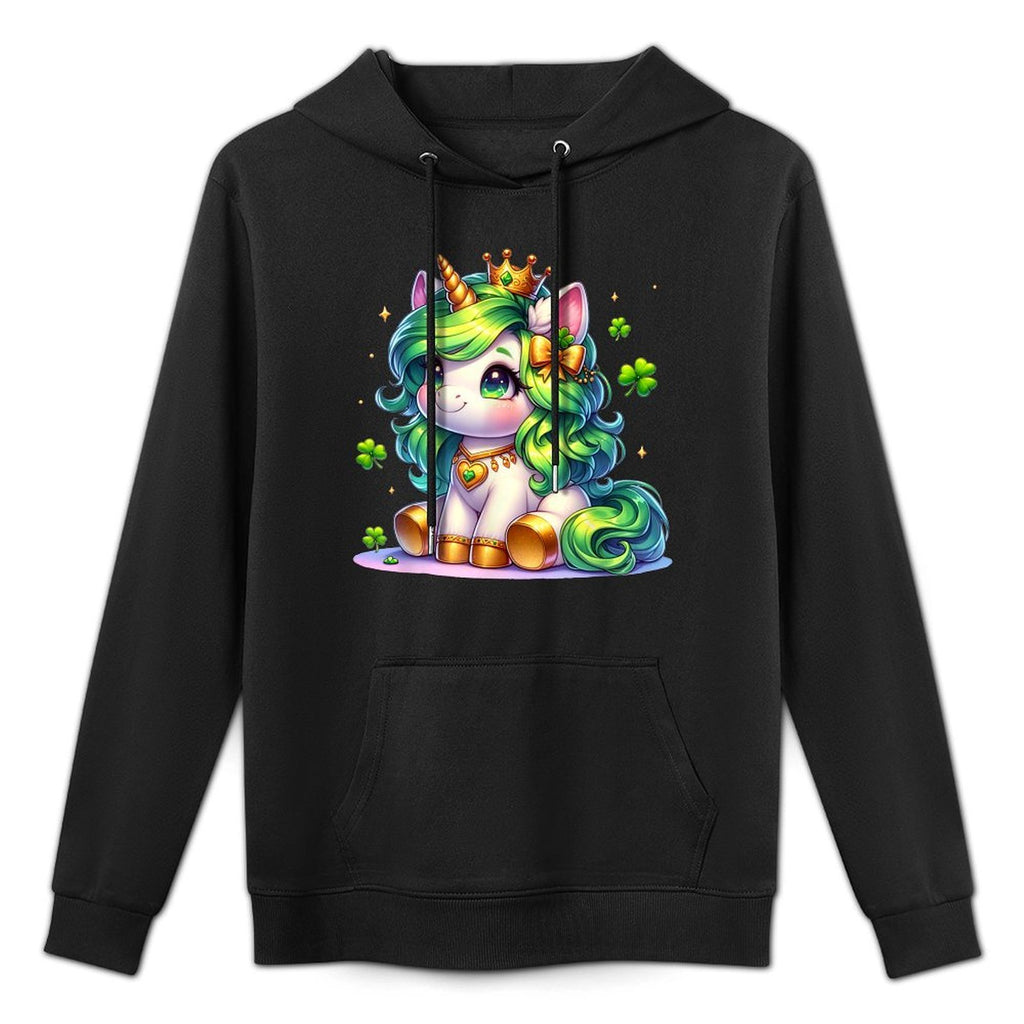 Unicorn St Patricks Day Girls Kids Shamrock Cute Unicorn All-Day Comfort Hoodie