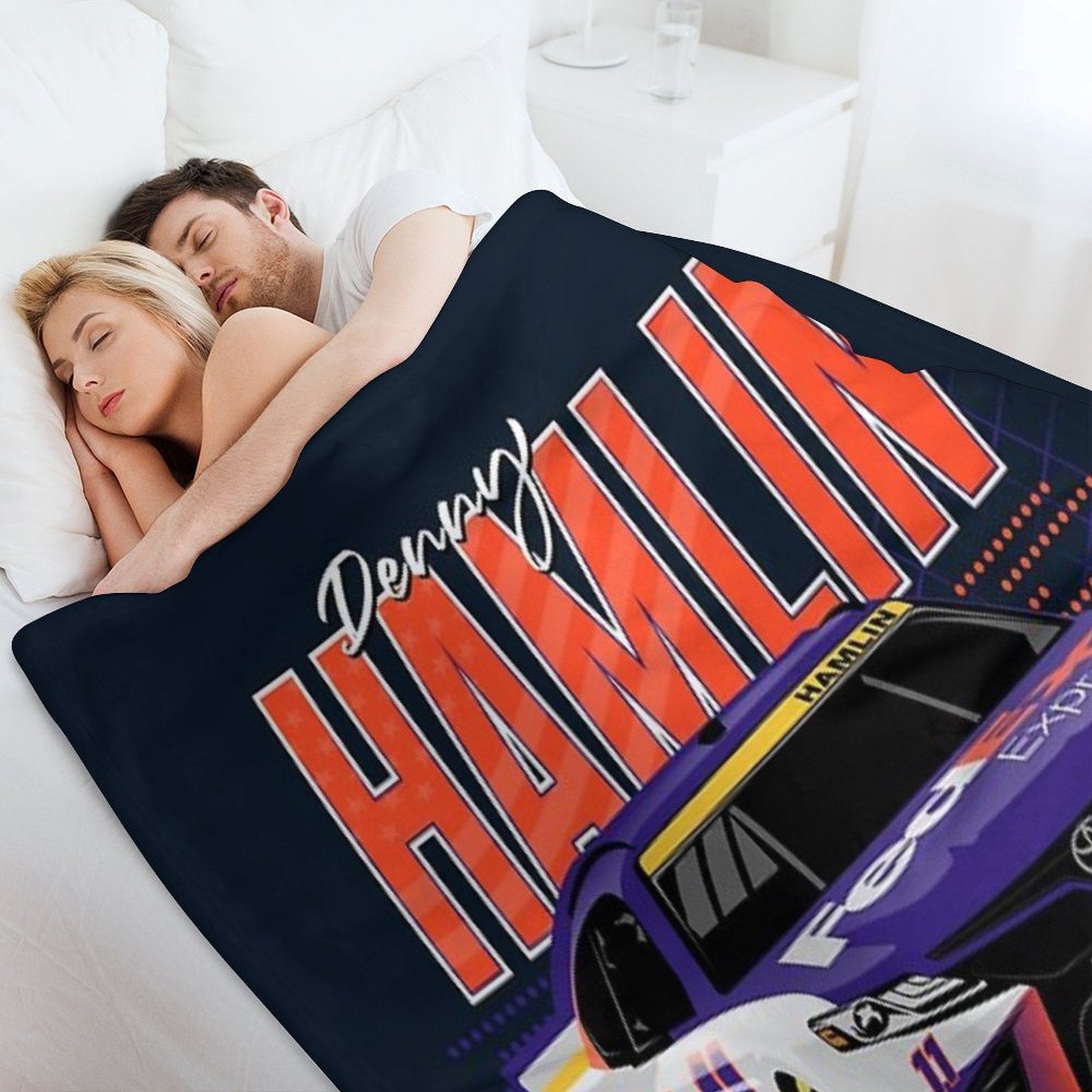 Denny Hamlin 2022 Nascar Playoffs Travel-friendly Throw Blanket