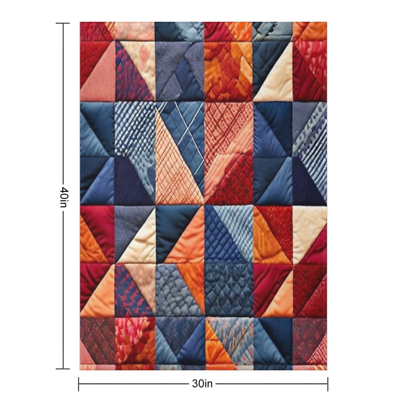 Quilted Patchwork Pattern Multi-functional Throw Blanket