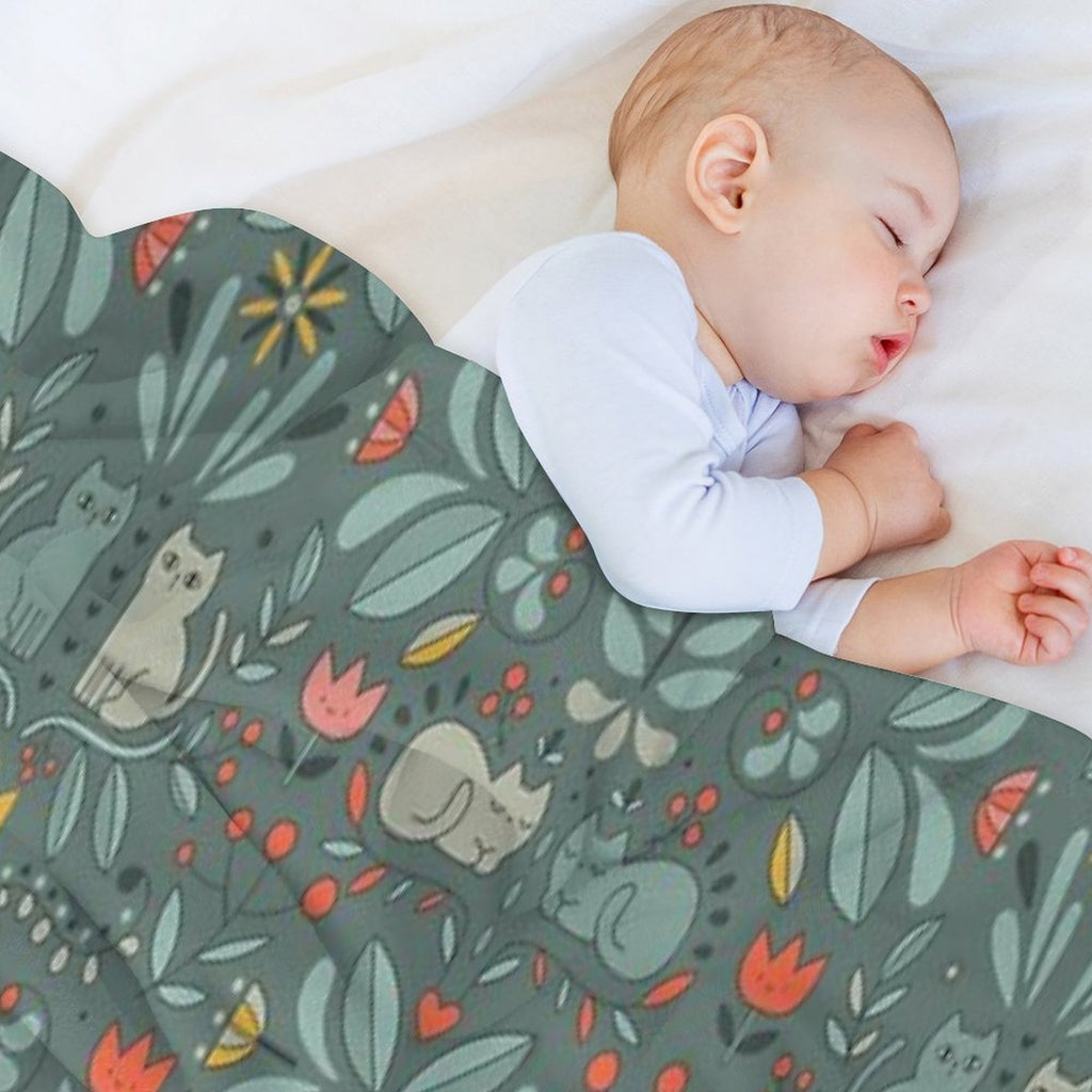 Swedish Folk Cats Wrinkle-free Throw Blanket