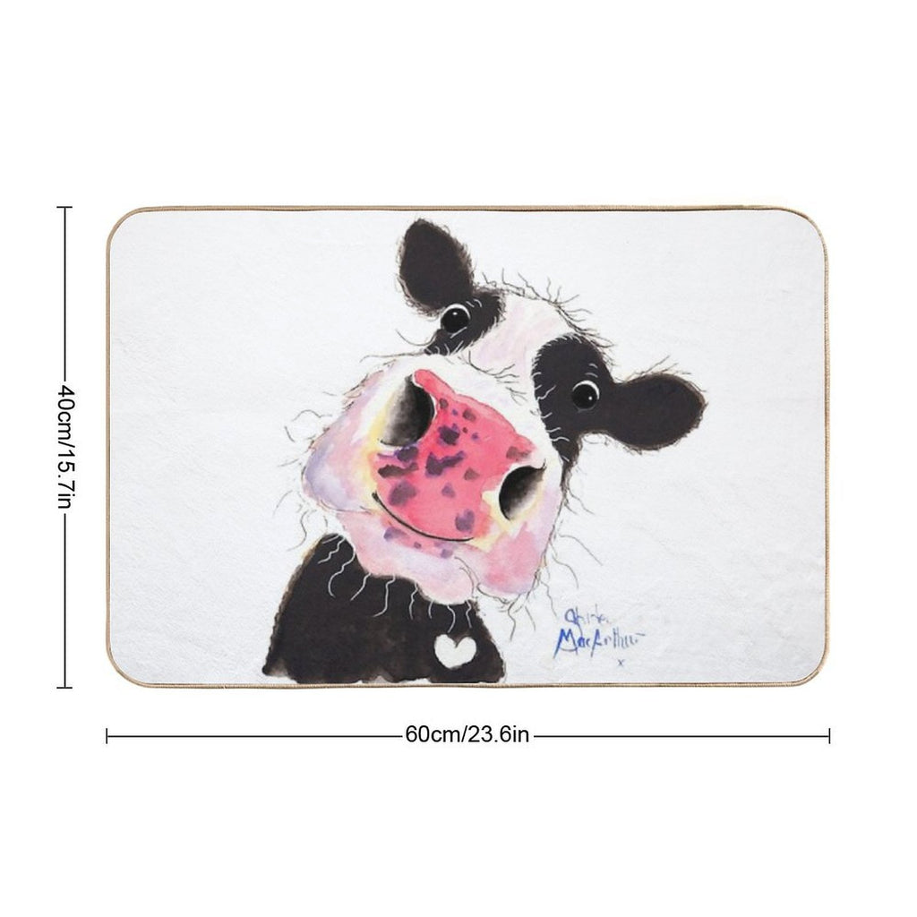 CoW PRiNT, ANiMaL PRiNT ' ARTHuR ' BY SHiRLeY MacARTHuR  Long-Lasting Bath Mat