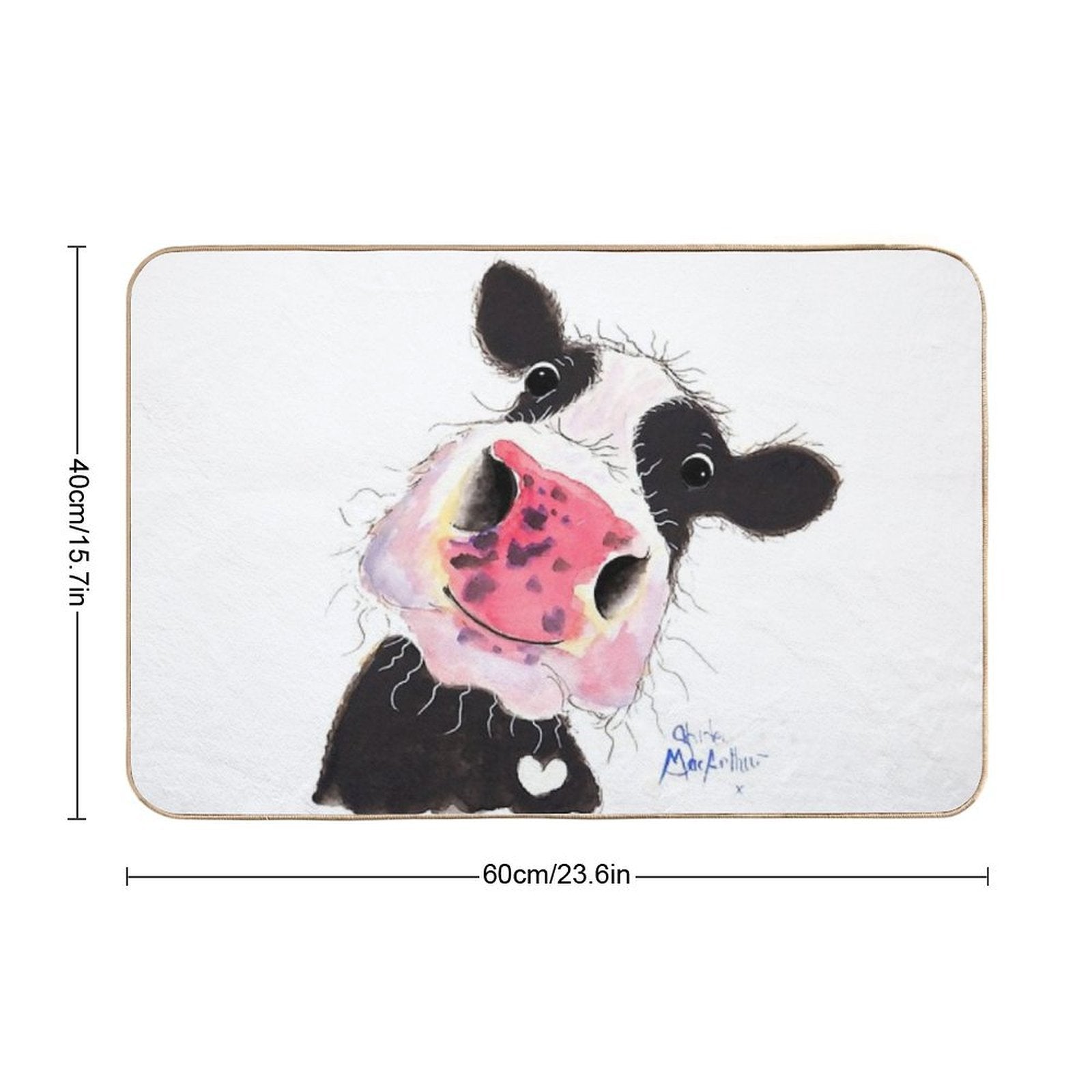 CoW PRiNT, ANiMaL PRiNT ' ARTHuR ' BY SHiRLeY MacARTHuR  Long-Lasting Bath Mat