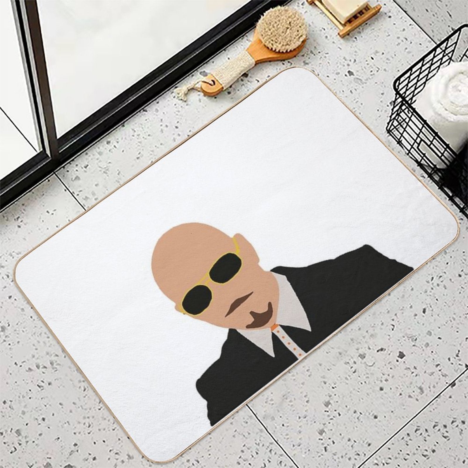 Mr Worldwide Drawing  High-Traffic Bath Mat