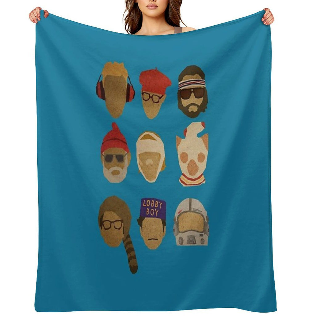 Wes Anderson's Hats Versatility Throw Blanket