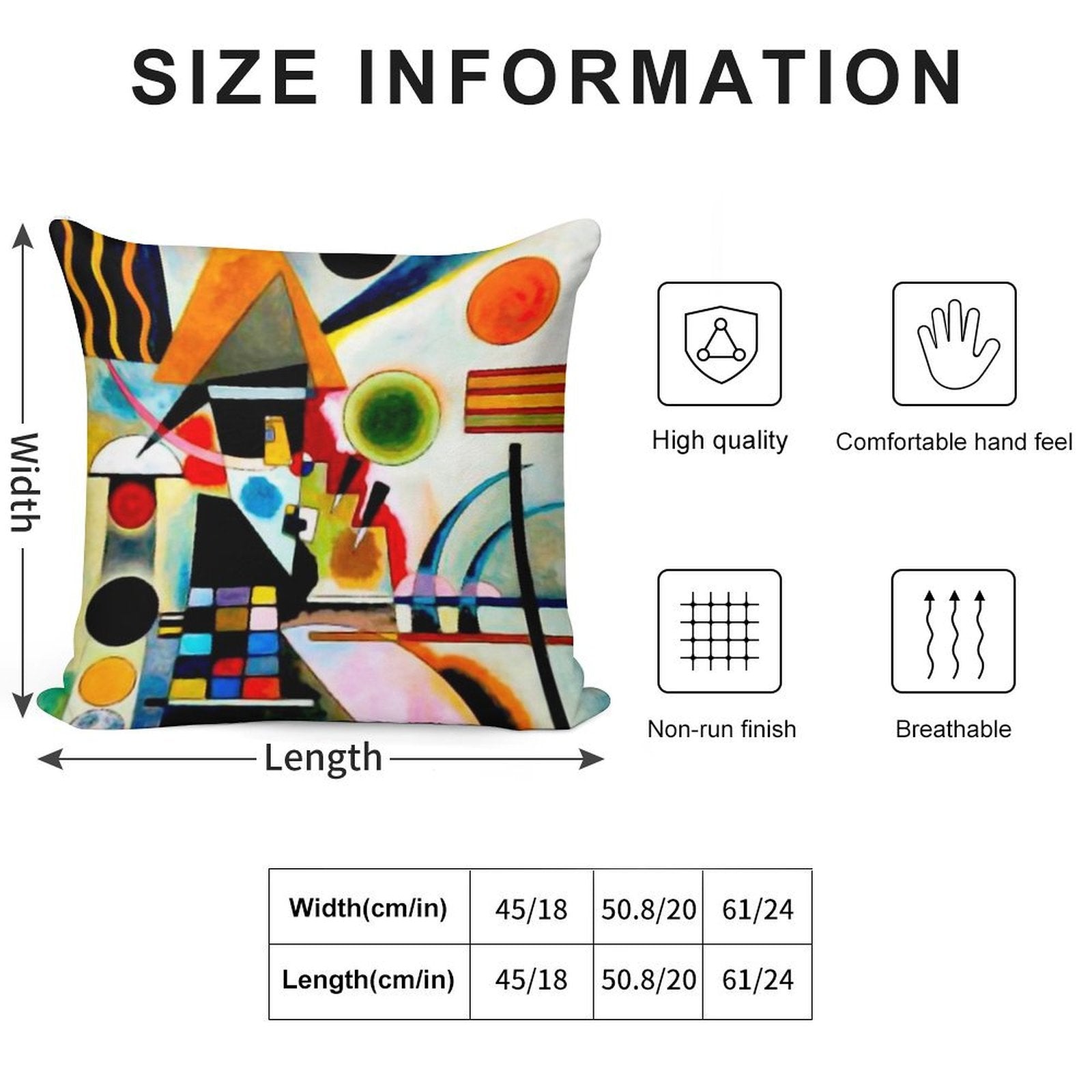 Kandinsky - Swinging Soft Anti-Pilling Throw Pillow