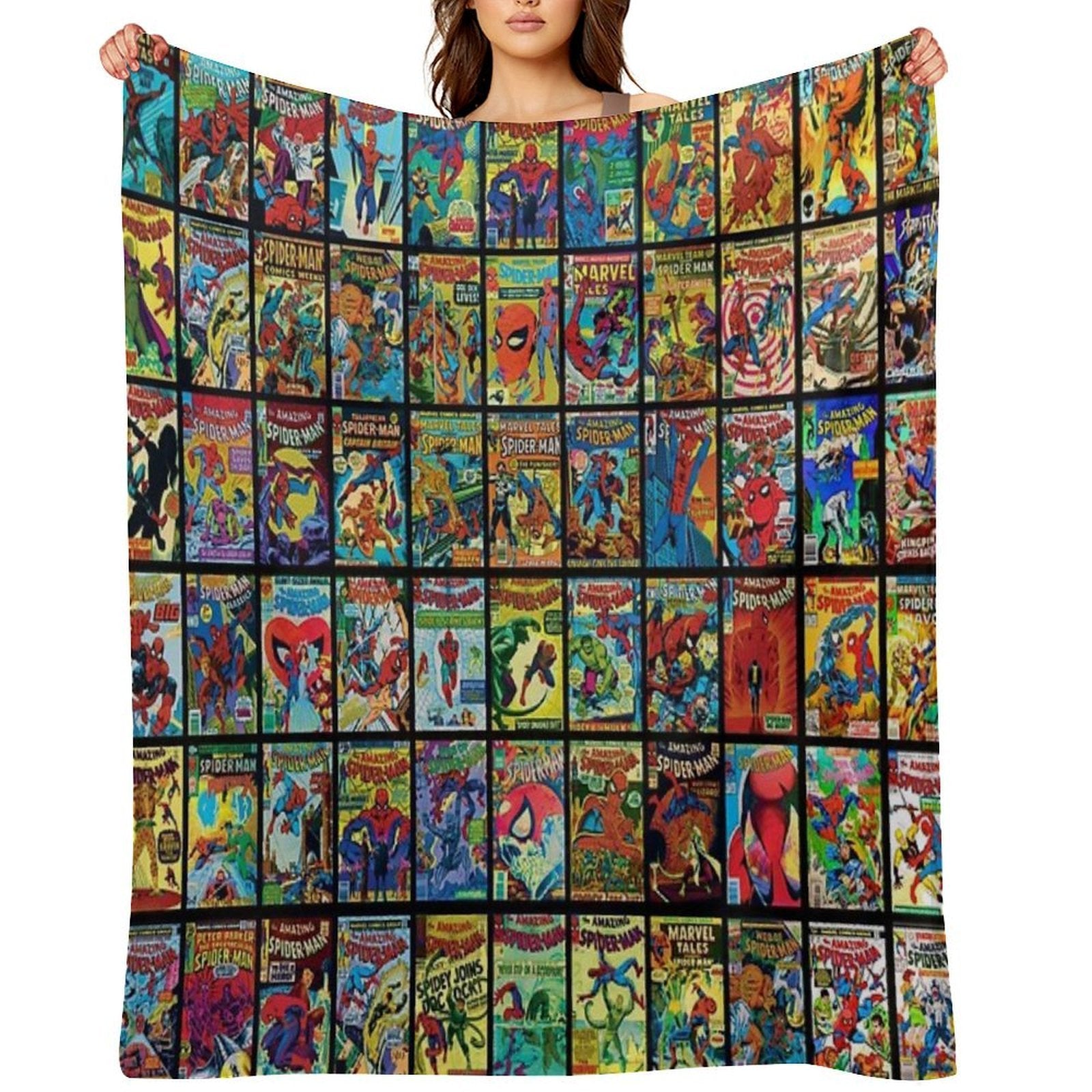 Vintage Superhero Comic Book Collection Pattern 3 Compact Throw Blanket