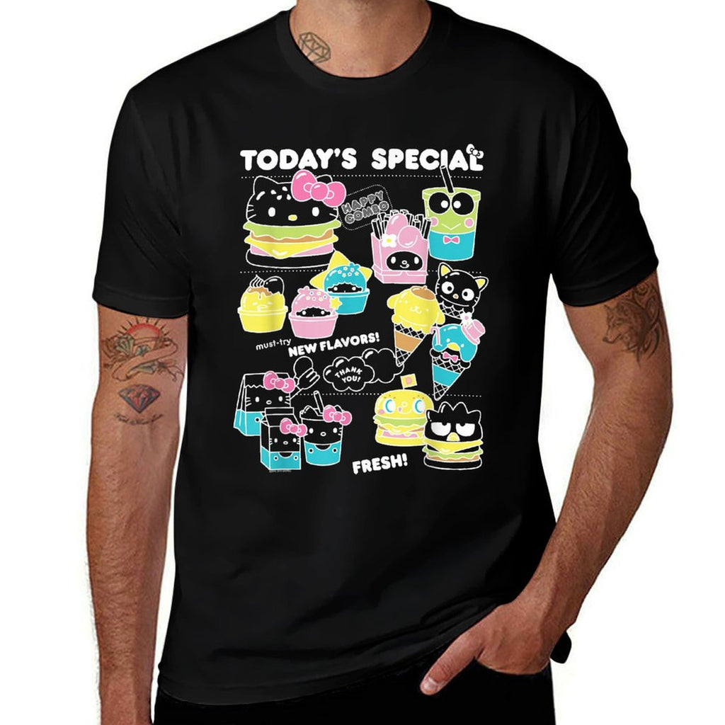 Hello Sanrio Kawaii Burger Shop Foodie Menu  Affordable Price T-Shirt