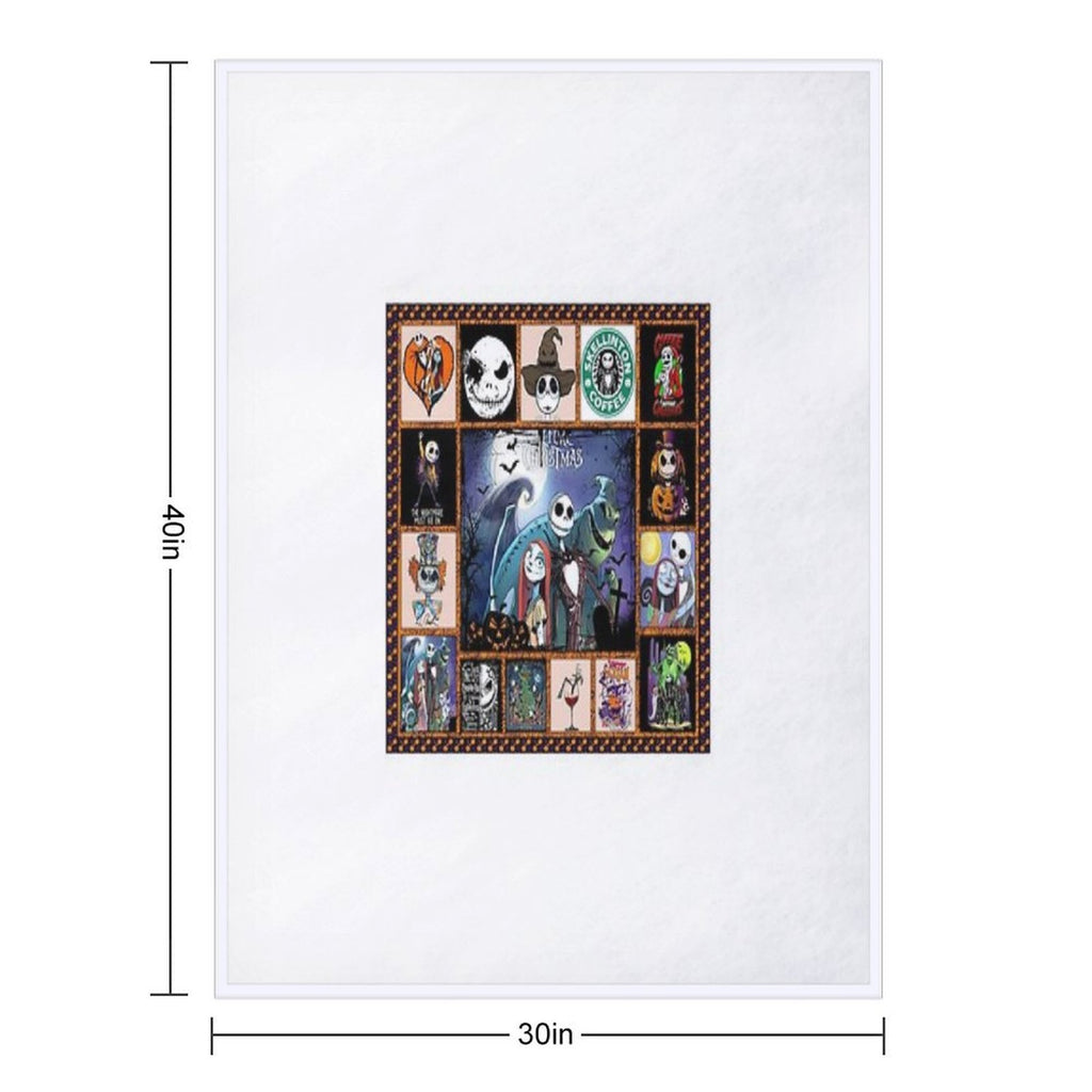 Jack Skeleton Horror Film Halloween Pixel Art Anti-pilling Throw Blanket